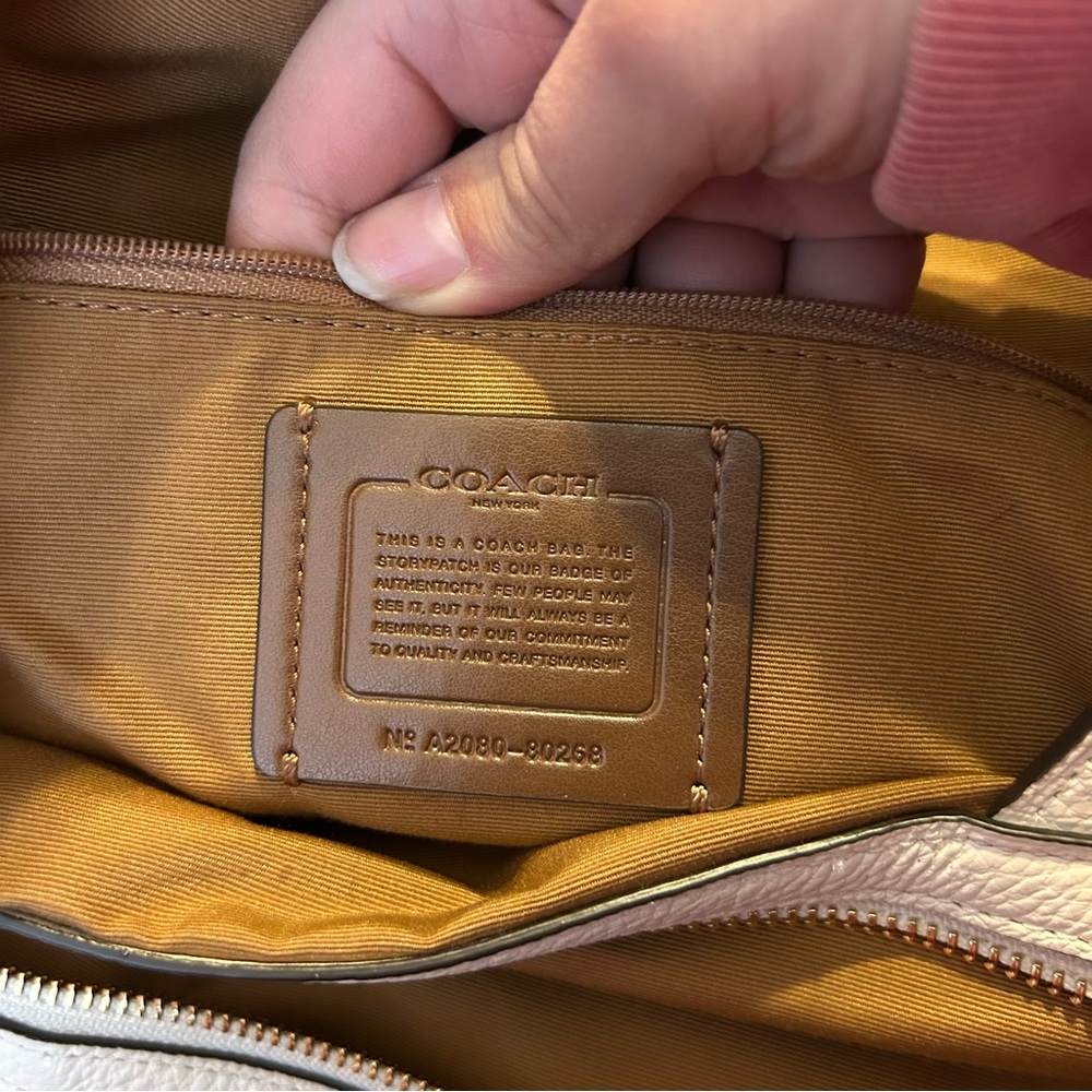 Cream Coach Hallie Handbag - Picture 10 of 14